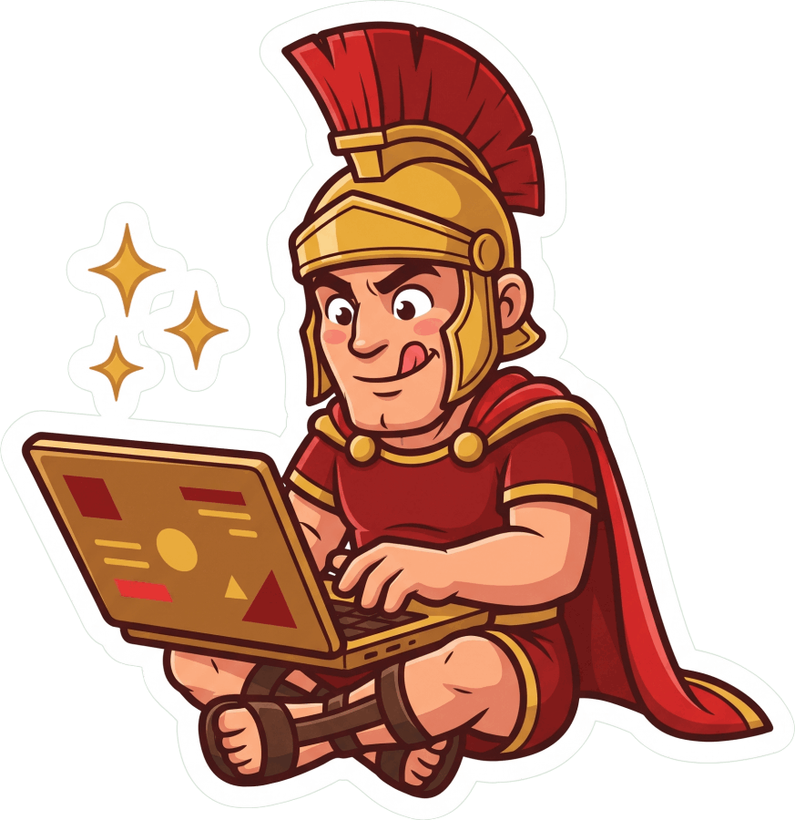 Maximus typing on a laptop
